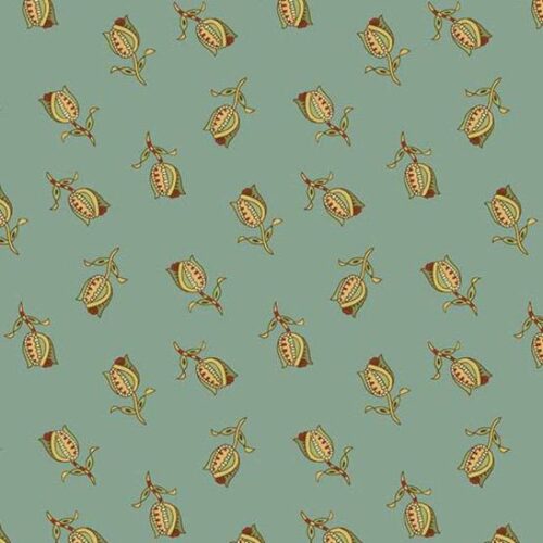 10353-B Ornamental Tulips Vintage Blue, Jingle Bell by Edyta Sitar