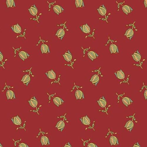10353-R Ornamental Tulips Cranberry, Jingle Bell by Edyta Sitar