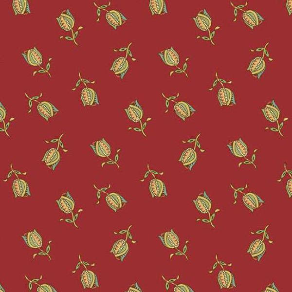 10353-R Ornamental Tulips Cranberry, Jingle Bell by Edyta Sitar
