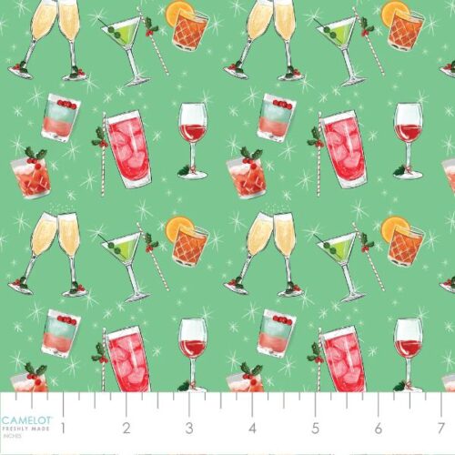 19010105 Happy Hour Mint, North Pole Social Club Collection by Camelot Fabrics