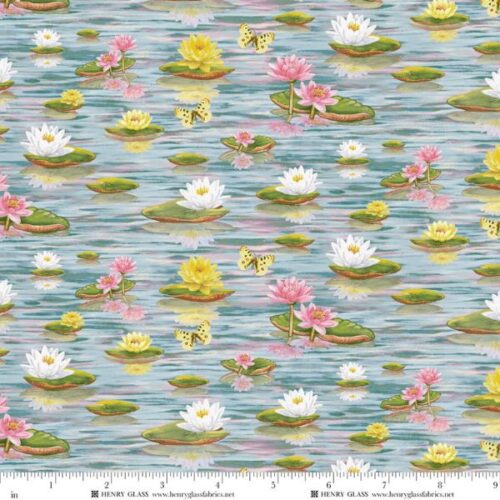 2492-72 Water Lilies, Swan Sanctuary by Rosiland Soloman features beautiful water lilies, frogs and butterflies.
