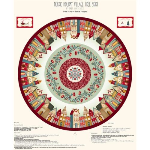 3616P-16 Tree Skirt Panel, Nordic Holiday Village by Mary Jane Carey