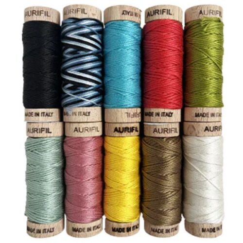 Chicken Scratch Embroidery by Carolyn Forster for Aurifil (CF30CSE10) Aurifil Thread Set