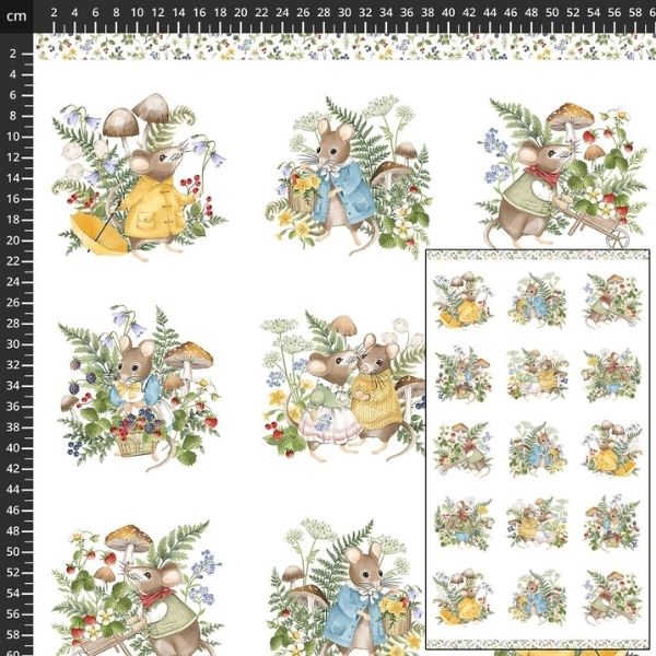 DP29005-10 Panel, Country Mouse by Deborah Edwards