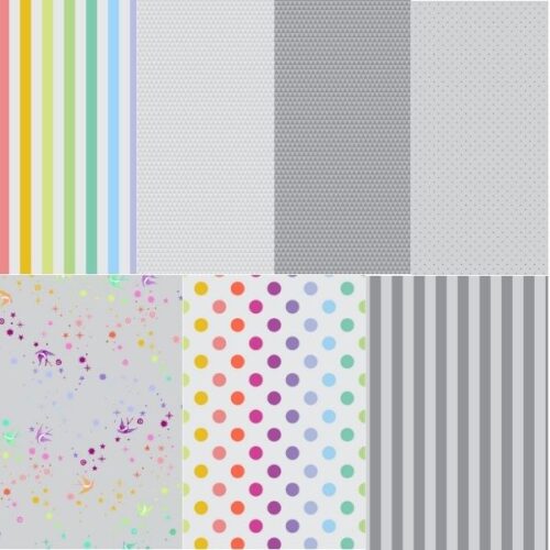 Whisper & Fog Fat Quarter Pack (7 pcs), Graywork by Tula Pink