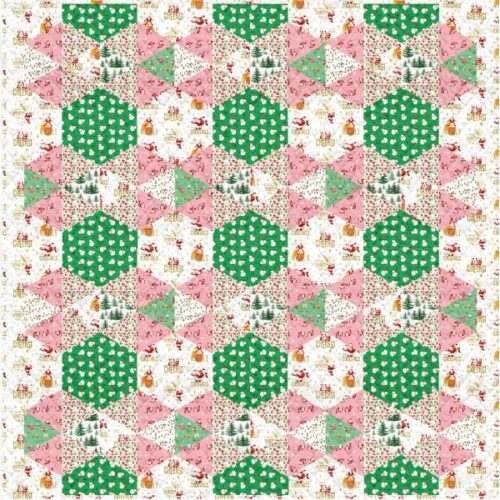 Hexi Quilt Kit, North Pole Social Club Collection by Camelot Fabrics (Cut in House)