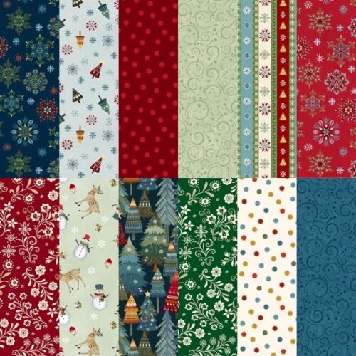 Nordic Holiday Village Fat Quarter Pack (12 pieces) by Mary Jane Carey (Cut in House)