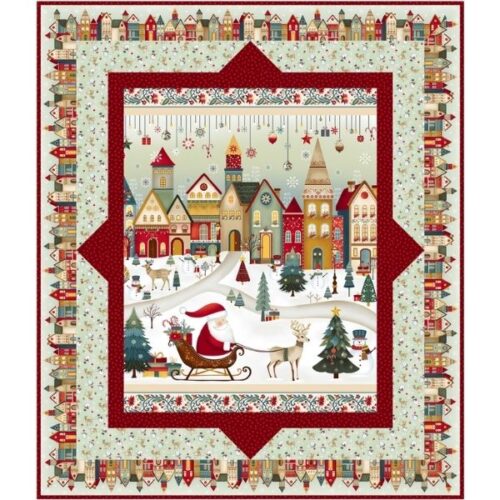 Simple Elegance Quilt Kit, Nordic Holiday Village by Mary Jane Carey