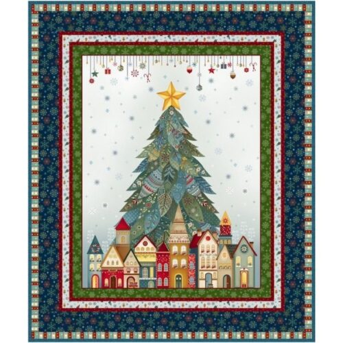 Snowy Night Quilt Kit, Nordic Holiday Village by Mary Jane Carey