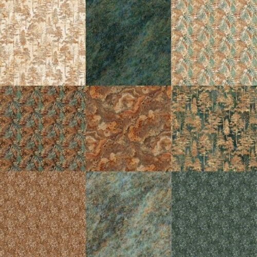 Stonehenge Rooted Fat Quarter Pack (9 pieces) by Linda Ludovico (Cut in House)