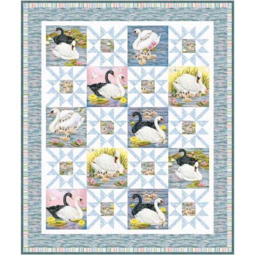 Swan Lake Quilt Kit, Swan Sanctuary by Rosiland Soloman