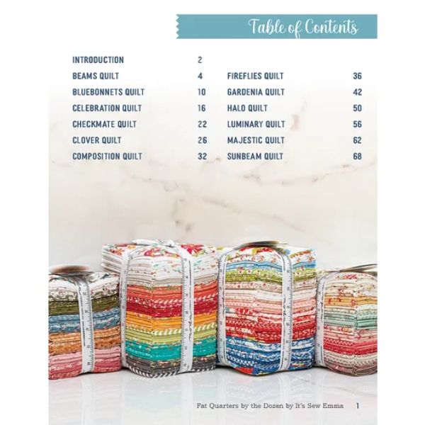 Fat Quarters by the Dozen Quilt Book by It's Sew Emma