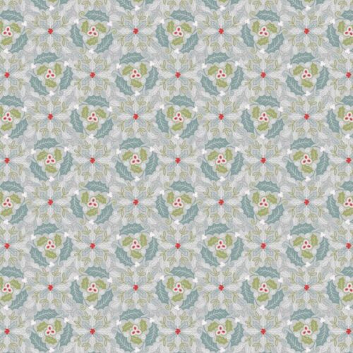 C133A Festive Celtic Leaves Silver, Celtic Christmas by Lewis & Irene