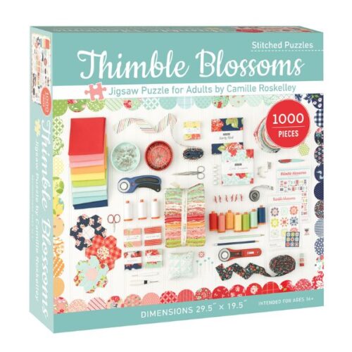 Thimble Blossoms Jigsaw Puzzle for Adults by Camille Roskelley 1000 pieces, Dimensions 29.5˝ x 19.7˝