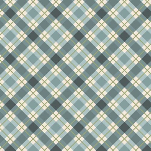 C132A Winter Blue Check, Celtic Christmas by Lewis & Irene