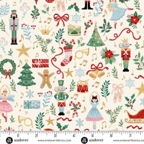 223-Q Fairytale Cream, The Nutcracker by Makower