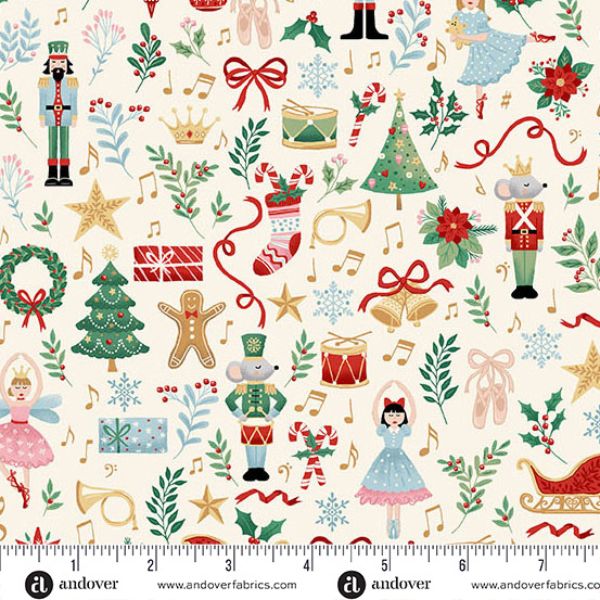 223-Q Fairytale Cream, The Nutcracker by Makower