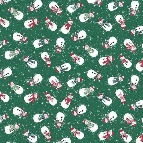 232-G Snowmen Green, Country Christmas by Makower