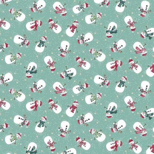 232-T Snowmen Teal, Country Christmas by Makower