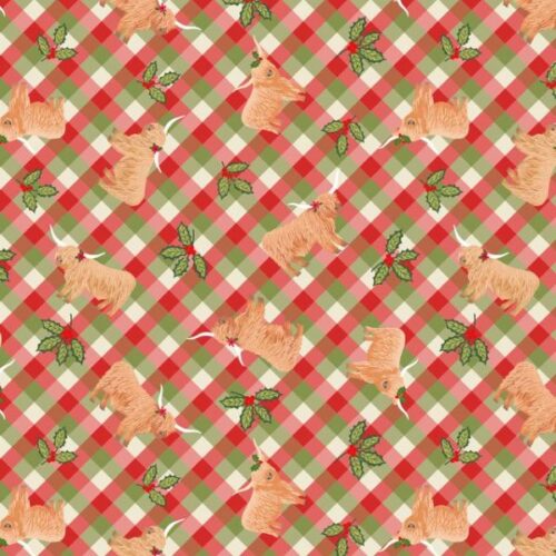 C135C Highlands and Holly Festive Gingham, Celtic Christmas by Lewis & Irene