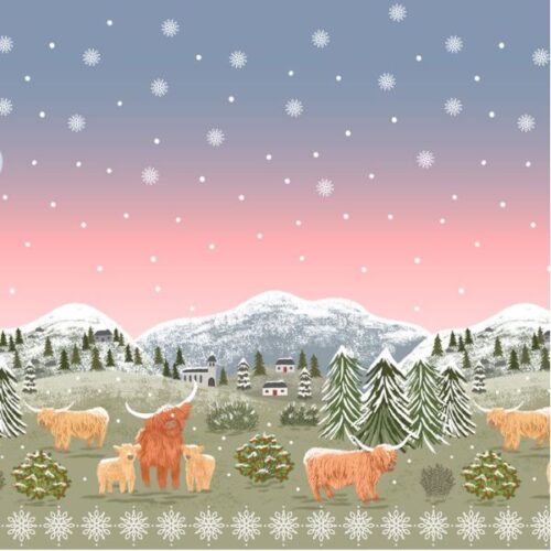 C137 Double Edge Border Panel, Celtic Christmas by Lewis & Irene