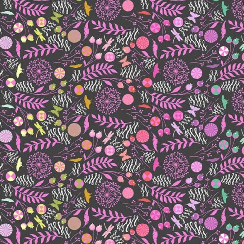 MKTP014.LICORICE Dandelion, Prince Charming Déjà Vu Minky by Tula Pink