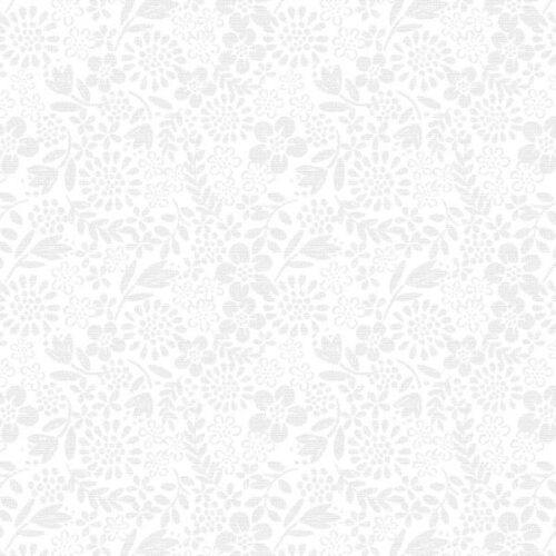 TT10A White on White Flower Garden, Tiny Tonals by Lewis & Irene