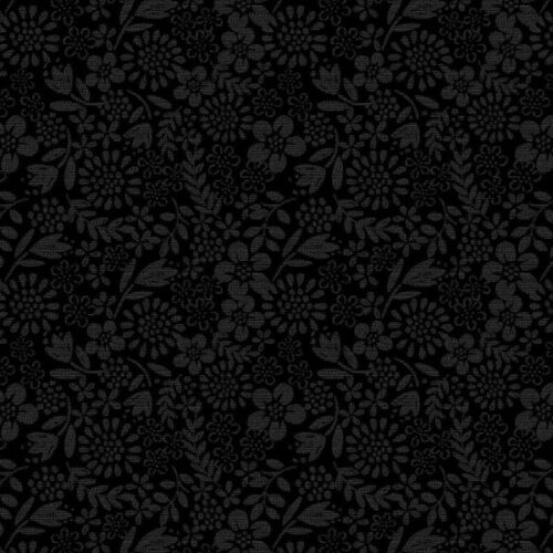 TT10D Black on Black Flower Garden, Tiny Tonals by Lewis & Irene