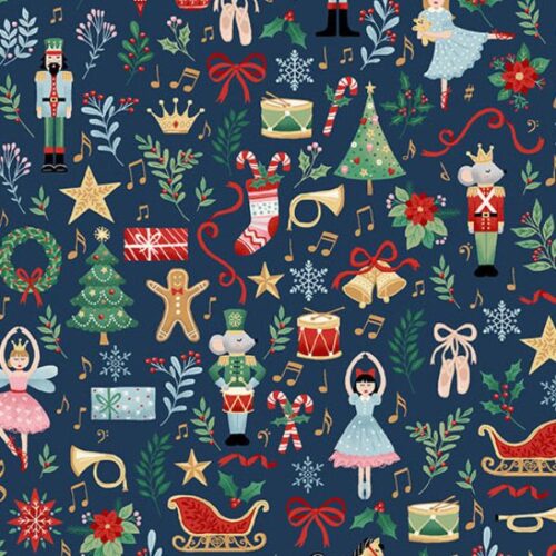 223-B Fairytale Blue, The Nutcracker by Makower