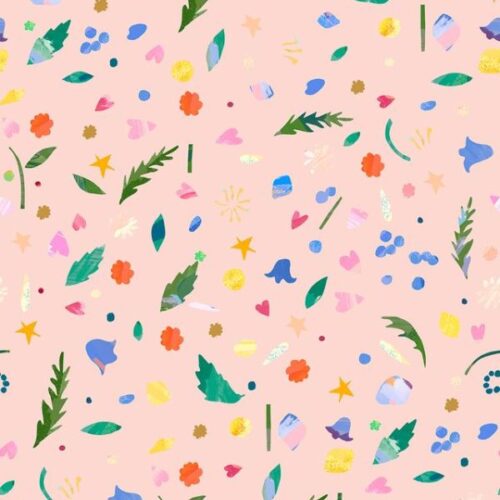WB068 Petal Confetti Blush, Flower Market by Wee Blue Bell
