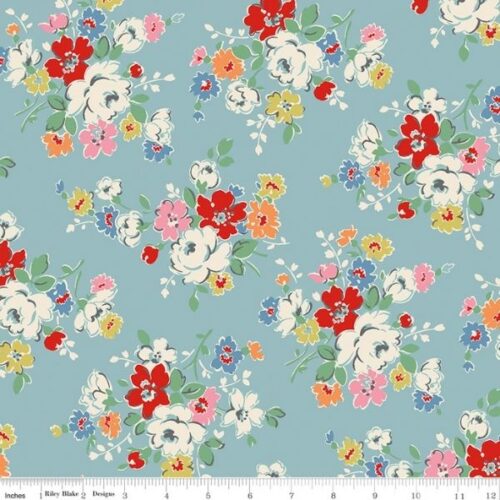 C18370-Blue Clifton Rose, Cath Kidston Signature Collection by Riley Blake