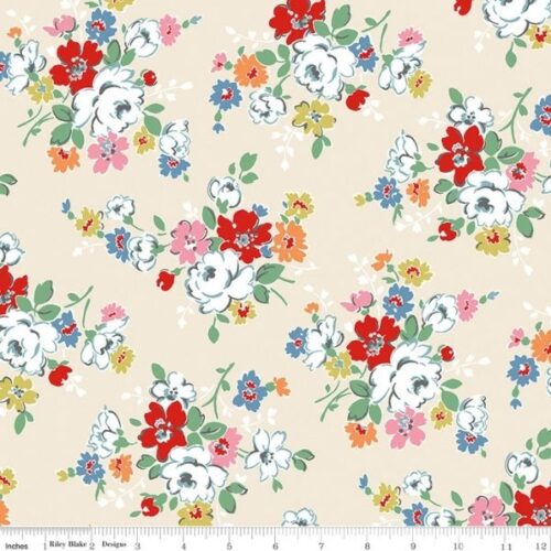 C18370-Cream Clifton Rose, Cath Kidston Signature Collection by Riley Blake