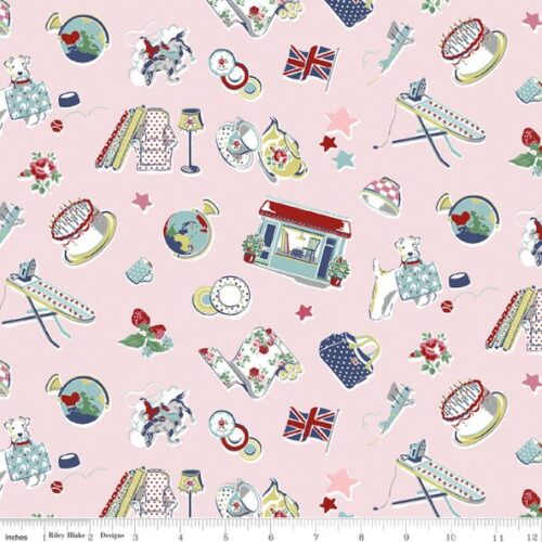 C18371-Pink Icons, Cath Kidston Signature Collection by Riley Blake