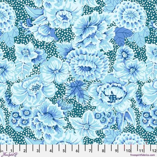 CLGP003.Blue Floral with Dots, Kaffe Fassett Cotton Lawn