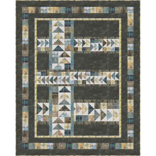 Connecting Geese Dark Quilt Kit, One Layer Away by Seth Apter