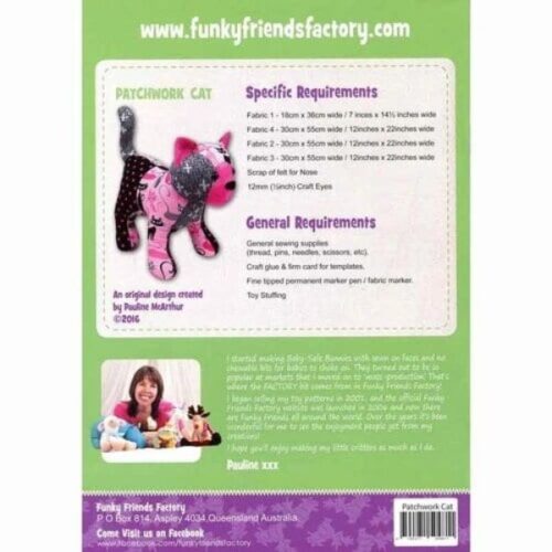FF4705 Patch the Pussycat – Funky Friends Factory Pattern