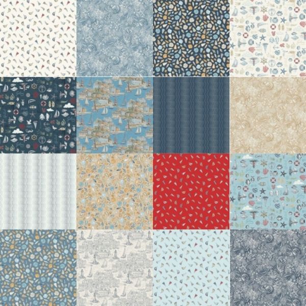 High Tide Fat Quarter Pack (16 pcs), by Makower