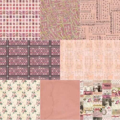 Palette Pink Fat Quarter Pack (8pcs): Tim Holtz