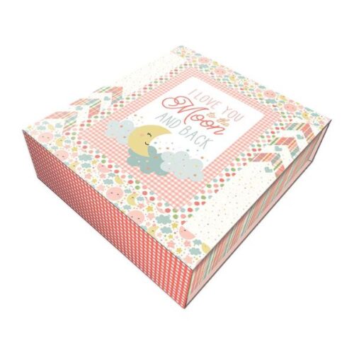 KT-18271 Coral Love you to the Moon Panel Quilt Kit with Collectors Box by Riley Blake