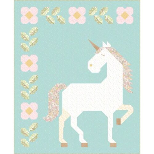 KT-18320 Unicorn Garden Quilt Kit with Collectors Box by Apples and Beavers, Riley Blake