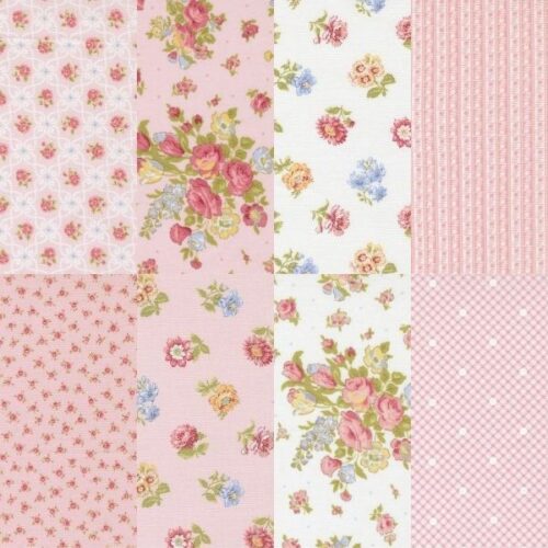Memory Lane Pink Fat Quarter Pack (8 pcs) by Brenda Riddle Designs