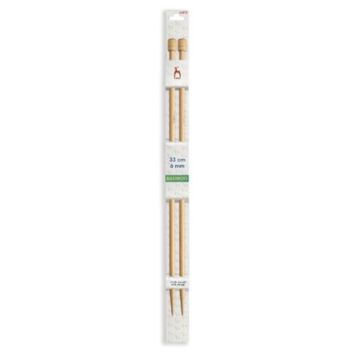 Pony Bamboo 6mm Single Point Knitting Needles 33cm