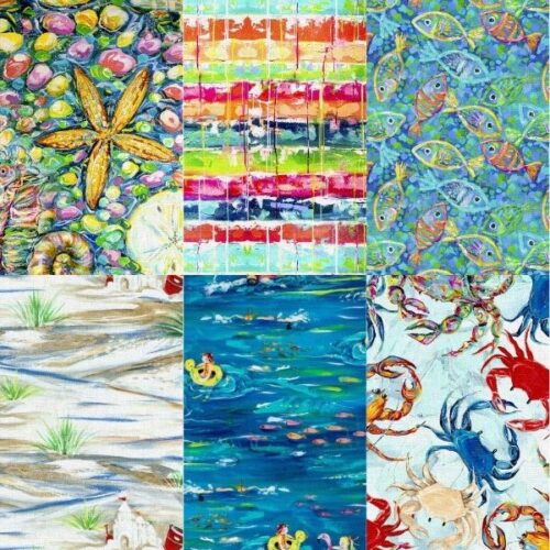 Seaside Summer Fat Quarter Pack (6 pieces) by Estelle Grengs (Cut in House)