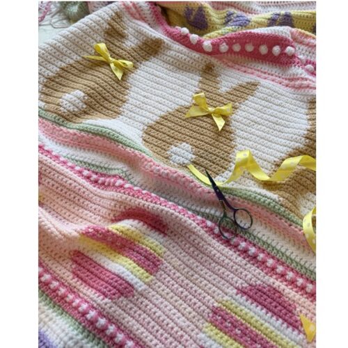 Stylecraft Easter crochet blanket designed by Madebyanita