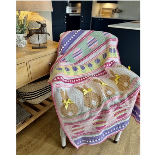 Stylecraft Easter crochet blanket designed by Madebyanita