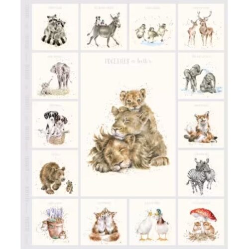 11124M-K Soft Grey Lion Panel, Together is Better by Hannah Dale