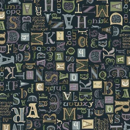 207-B Script Blue, Kindred by Makower