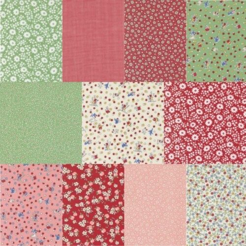 30's Playtime Fat Quarter Pack Reds and Greens (11 pcs) by Linzee Kull McCray