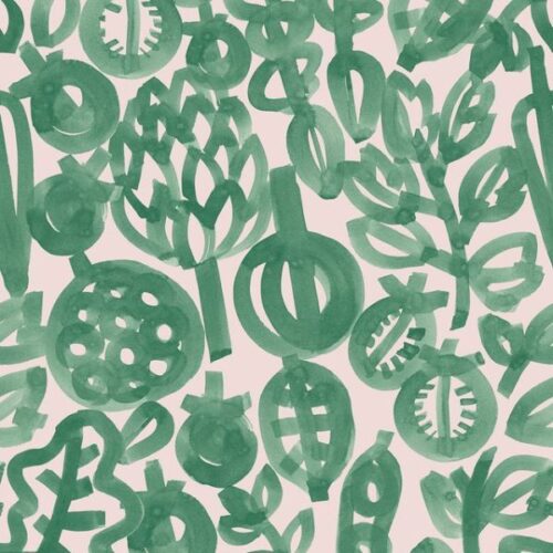 BG090 Pomegranate Green, Vegetable Patch by Bluebellgray