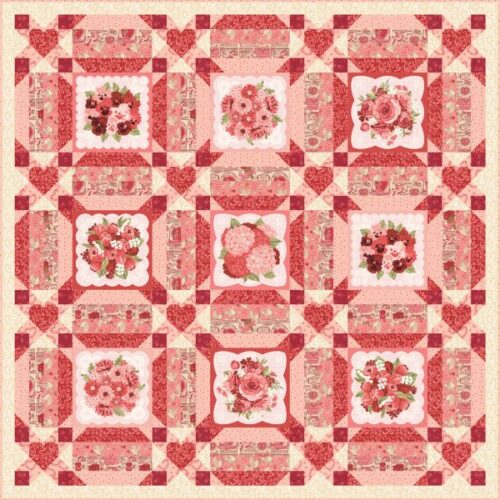 Kit 20990 Pure Romance Quilt Kit, Je t'aime by Stacy Iest Hsu